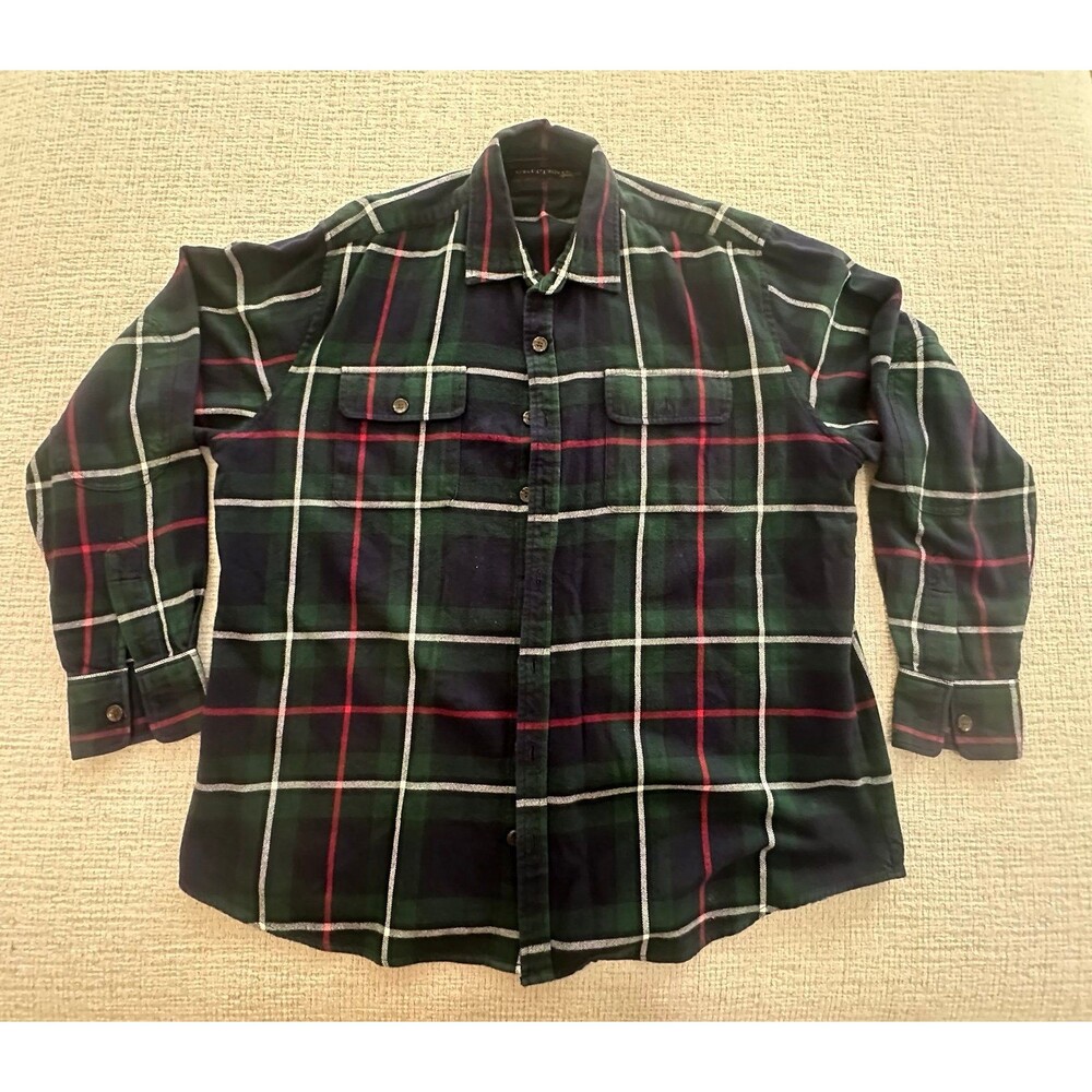 Vintage Crittenden Sport Men's Plaid Flannel Button Up Shirt  Sleeve Size large